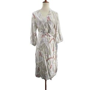 Tradlands Lily Dress‎ Wrap Self Tie Floral 3/4 Sleeve Midi Length Womens Small